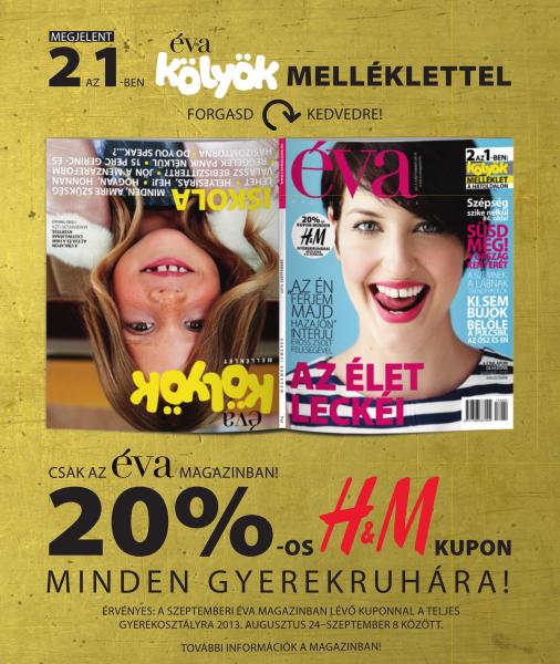 H M gyerekruha kupon a szeptemberi EVA Kolyokben BabasMamas
